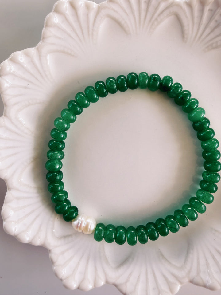 Green Gemstone Bracelets, Pearls
