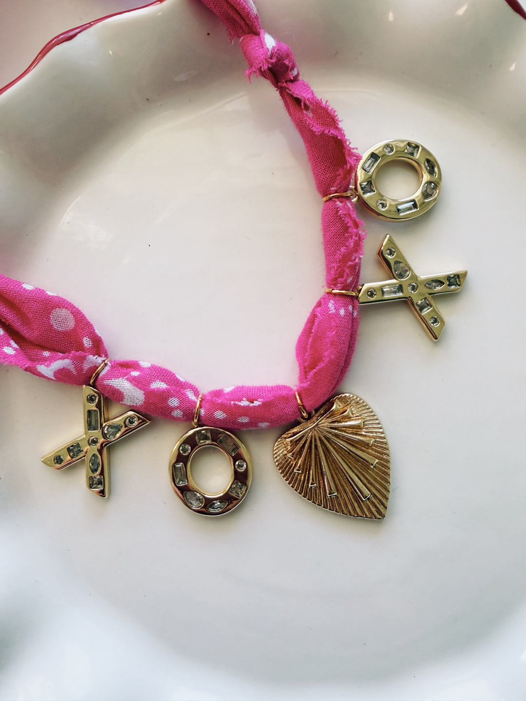 Valentine XOXO Bandana Necklace