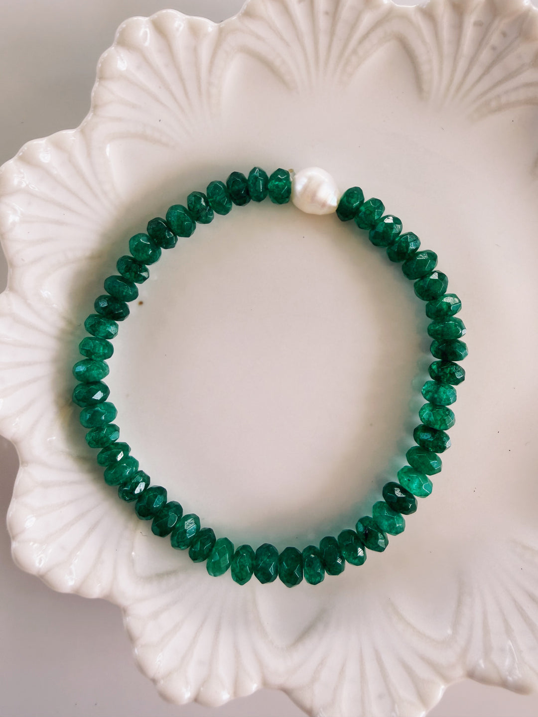 Green Gemstone Bracelets, Pearls