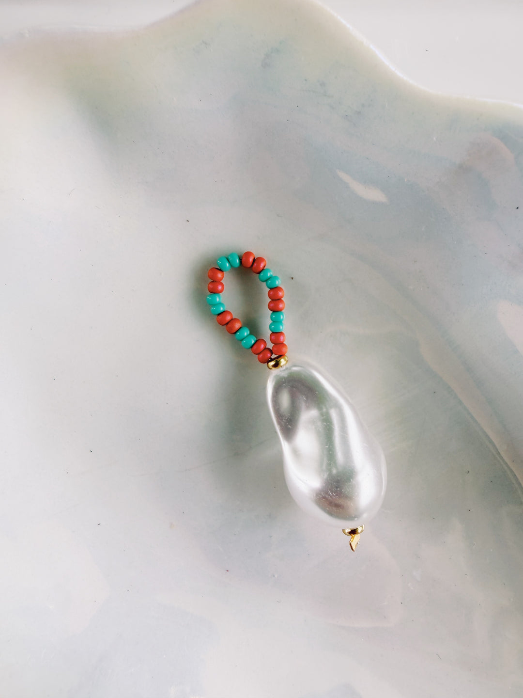 Beaded Pearl Charm, Bead Girl Summer