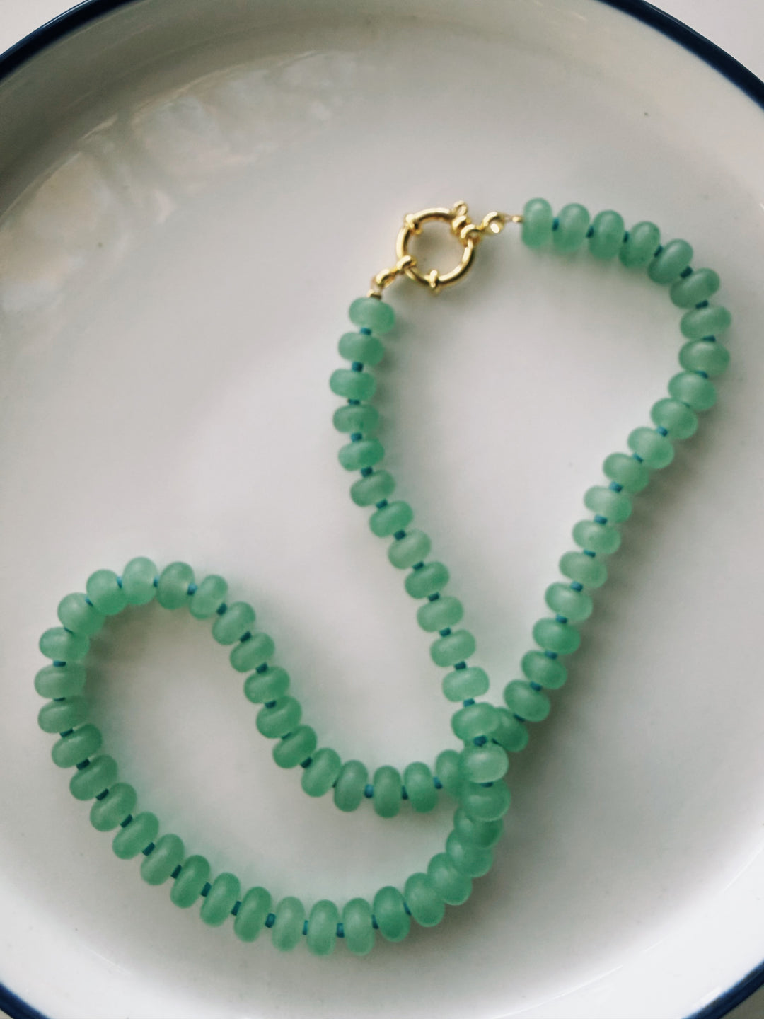 Bottle Green Gemstone Necklace, Sweet Heritage