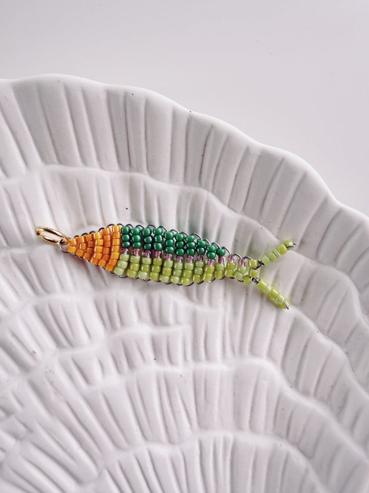 Handbeaded Fish Charm, Bead Girl Summer