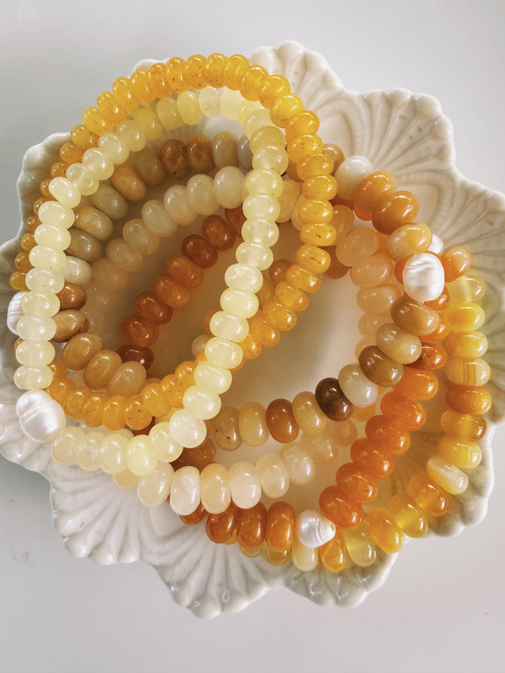 Yellow Gemstone Bracelets, Pearls