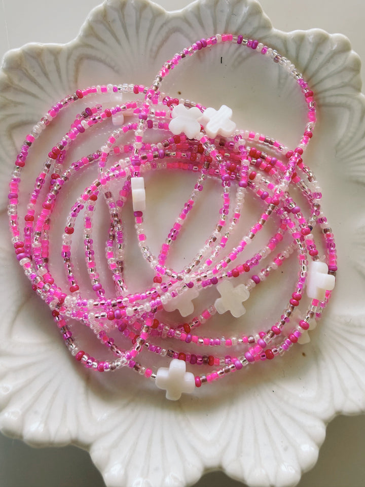 Mother of Pearl Cross Bracelet