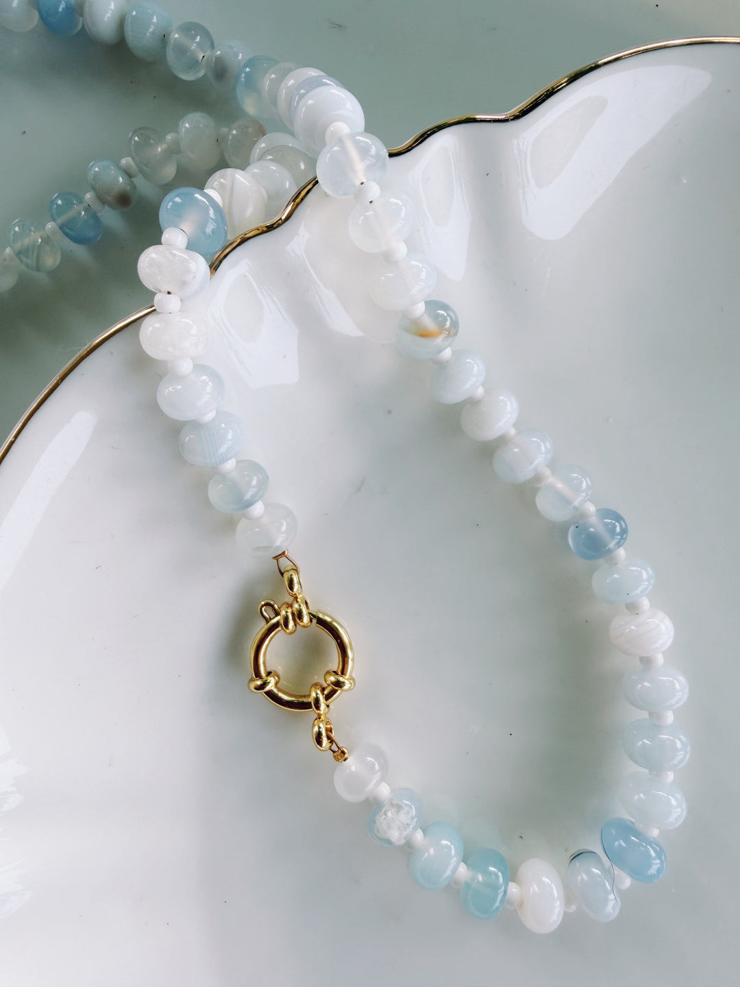 Mist Stone Necklace, Vintage Flora