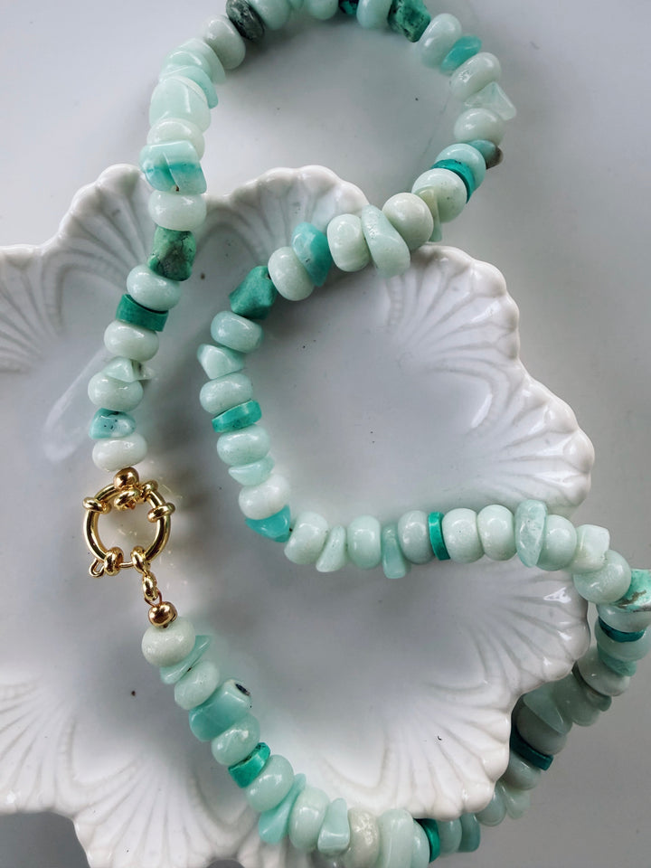 Aventurine Gemstone Necklace, Autumn Heirloom