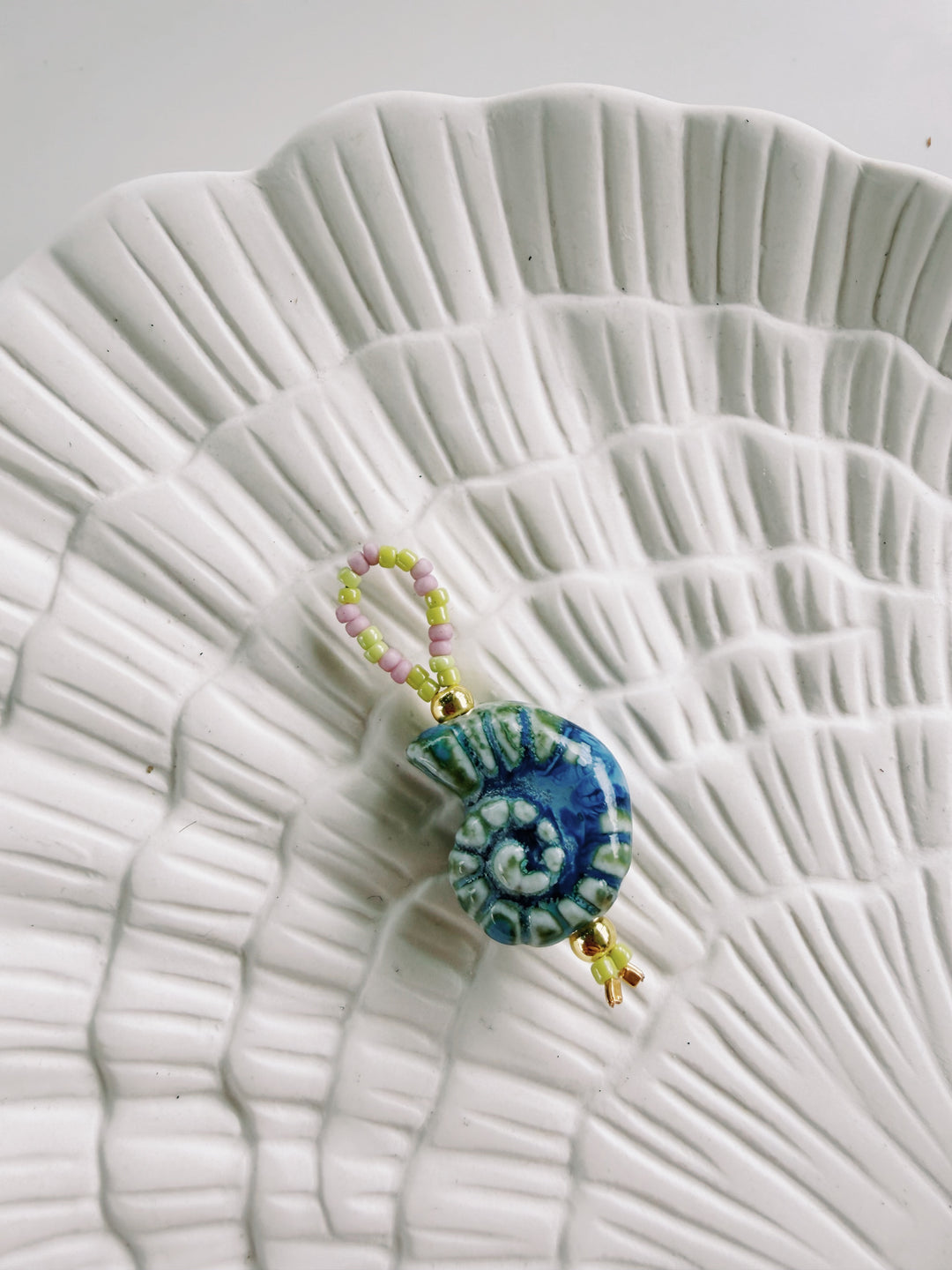 Beaded Shell Charm, Bead Girl Summer