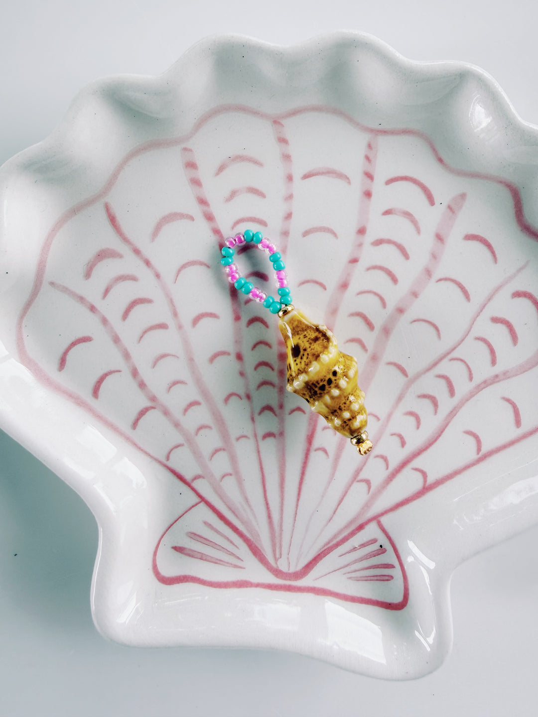 Beaded Conch Charm, Bead Girl Summer