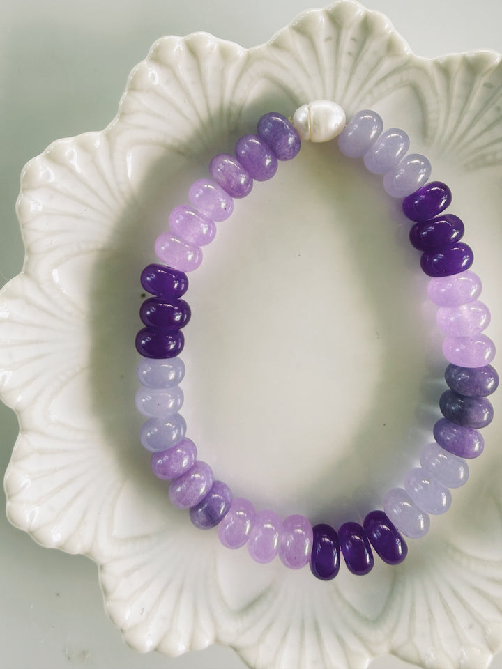 Purple Gemstone Bracelets, Pearls