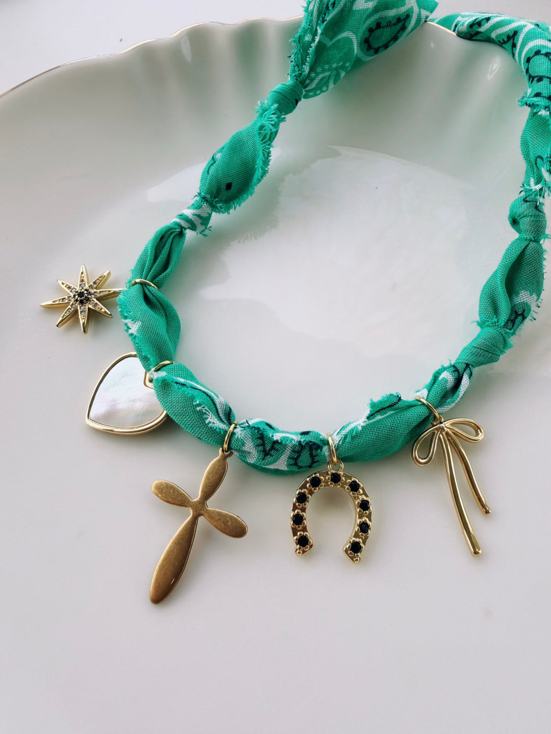 Sweet Green Bandana Necklace, Birthday Collection