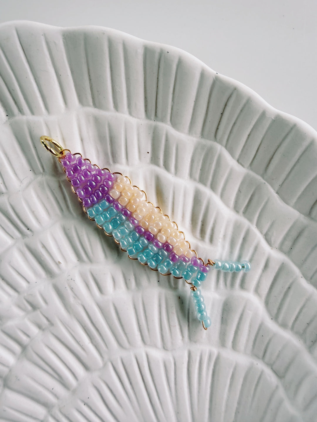Handbeaded Fish Charm, Bead Girl Summer