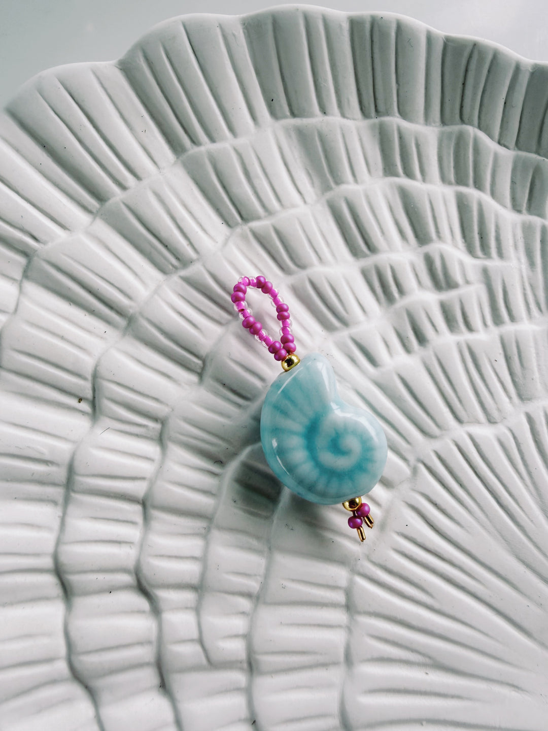 Beaded Shell Charm, Bead Girl Summer