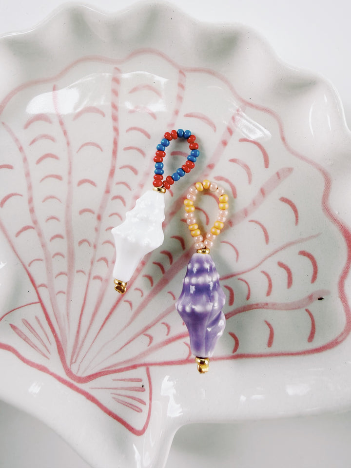 Beaded Conch Charm, Bead Girl Summer