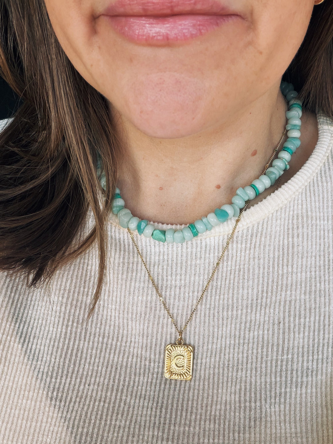 Aventurine Gemstone Necklace, Autumn Heirloom
