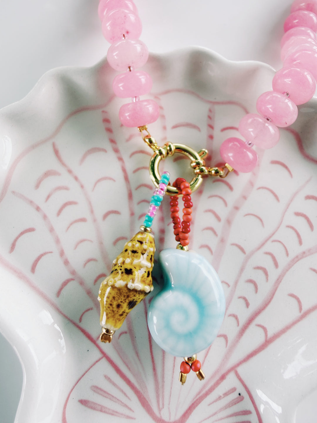 Beaded Conch Charm, Bead Girl Summer