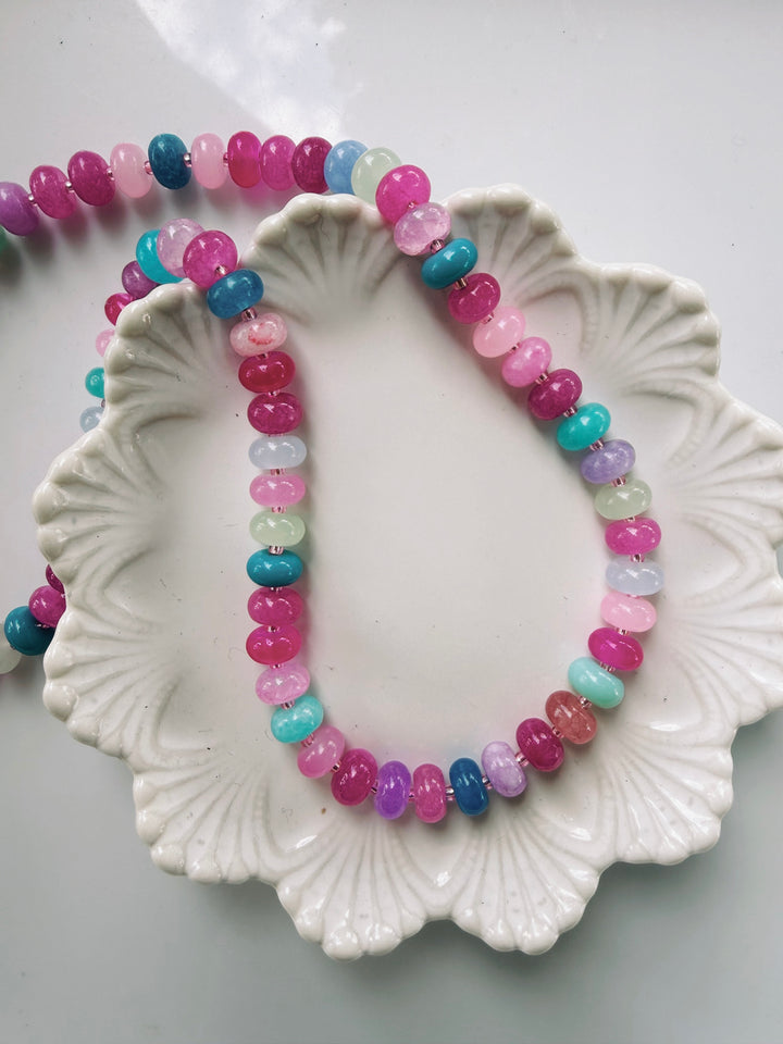 Confetti Gemstone and Glass Necklace