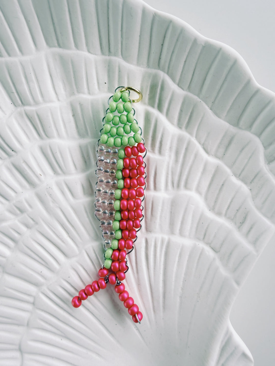 Handbeaded Fish Charm, Bead Girl Summer
