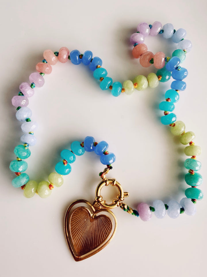 Layered Heart Beaded Necklace
