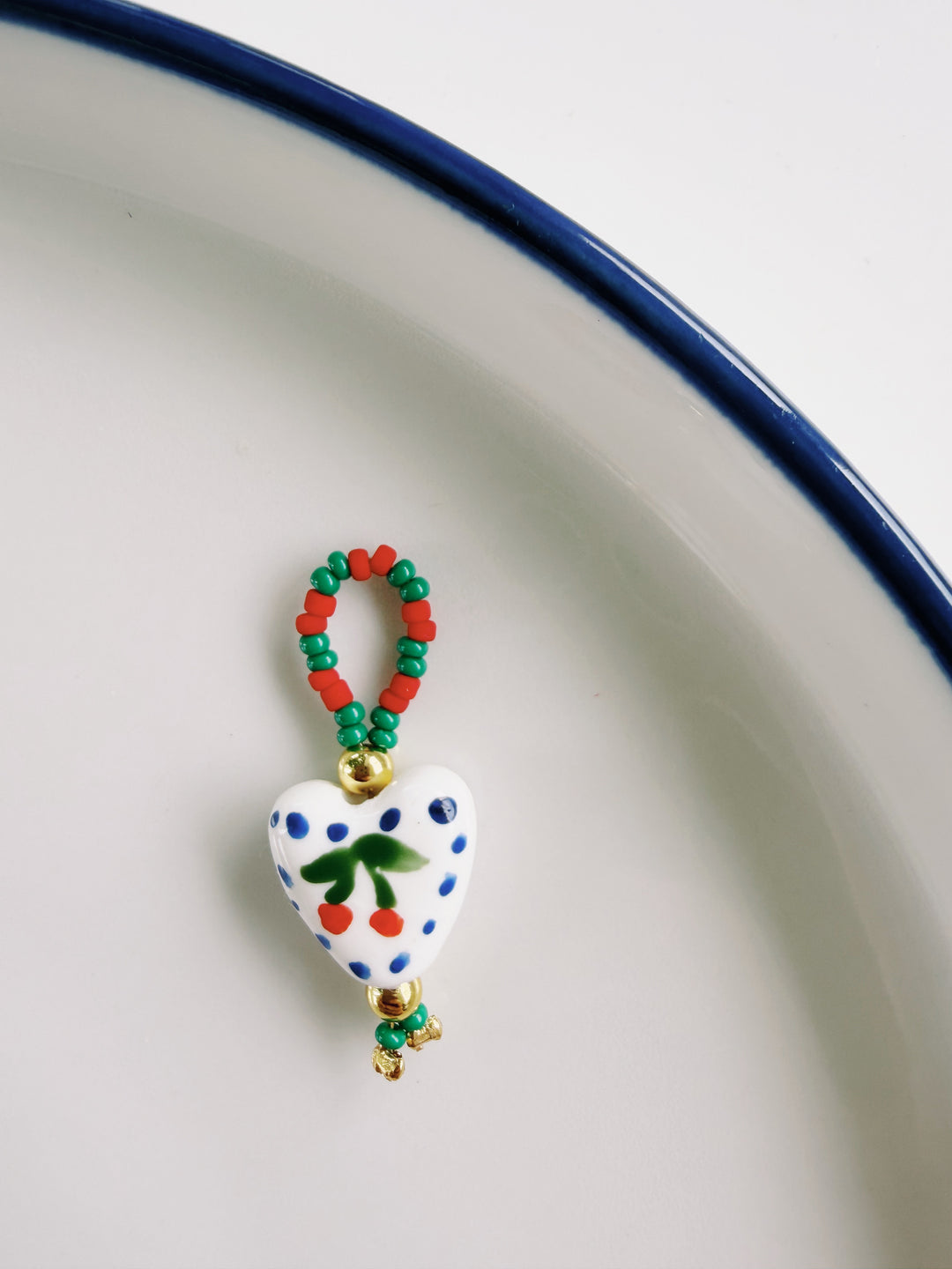Beaded Heart Charm, Bead Girl Summer