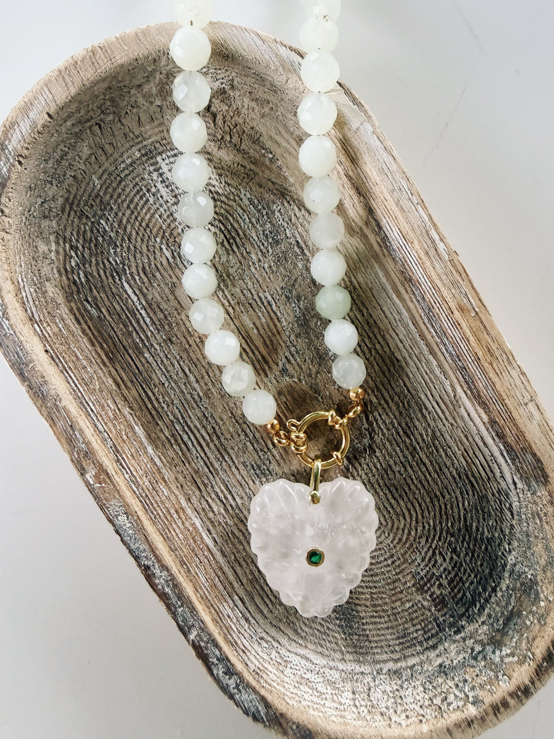Aqua Quartz Gemstone Necklace, Autumn Heirloom