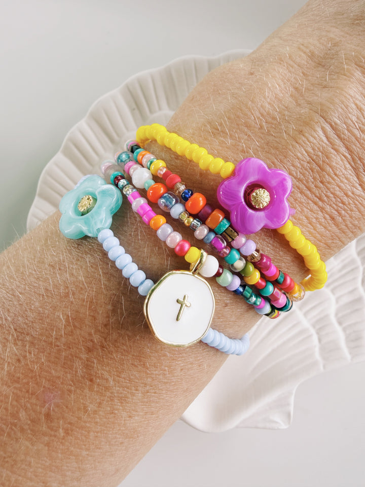 Cross Mixed Media Bracelet Set