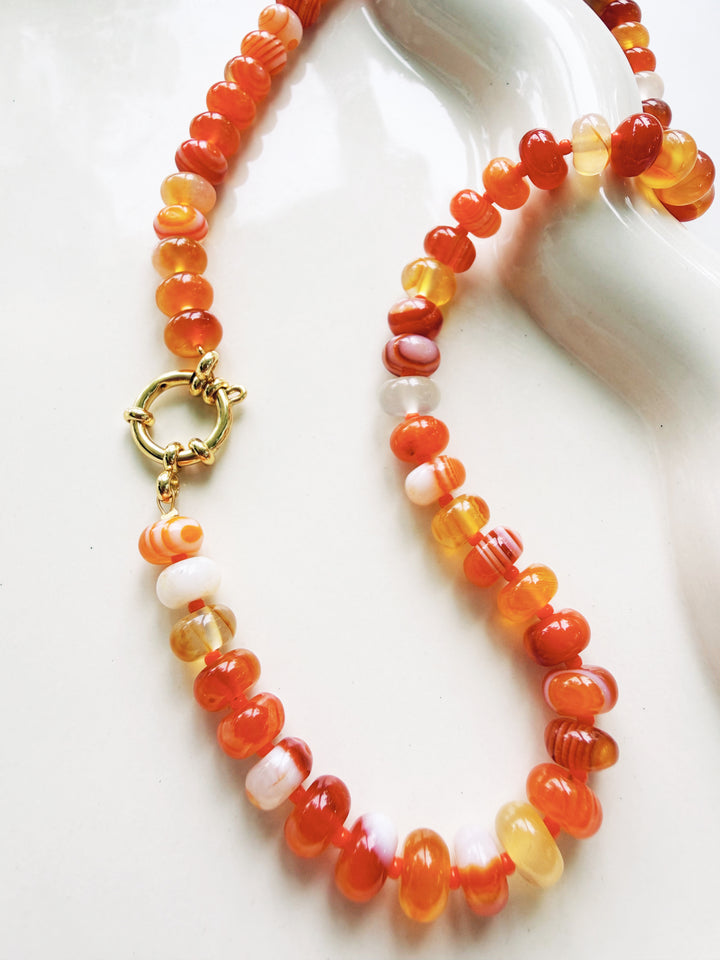 Orange + White Necklaces, Game Day