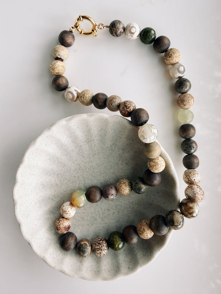 Terra Gemstone Necklace, Sweater Weather