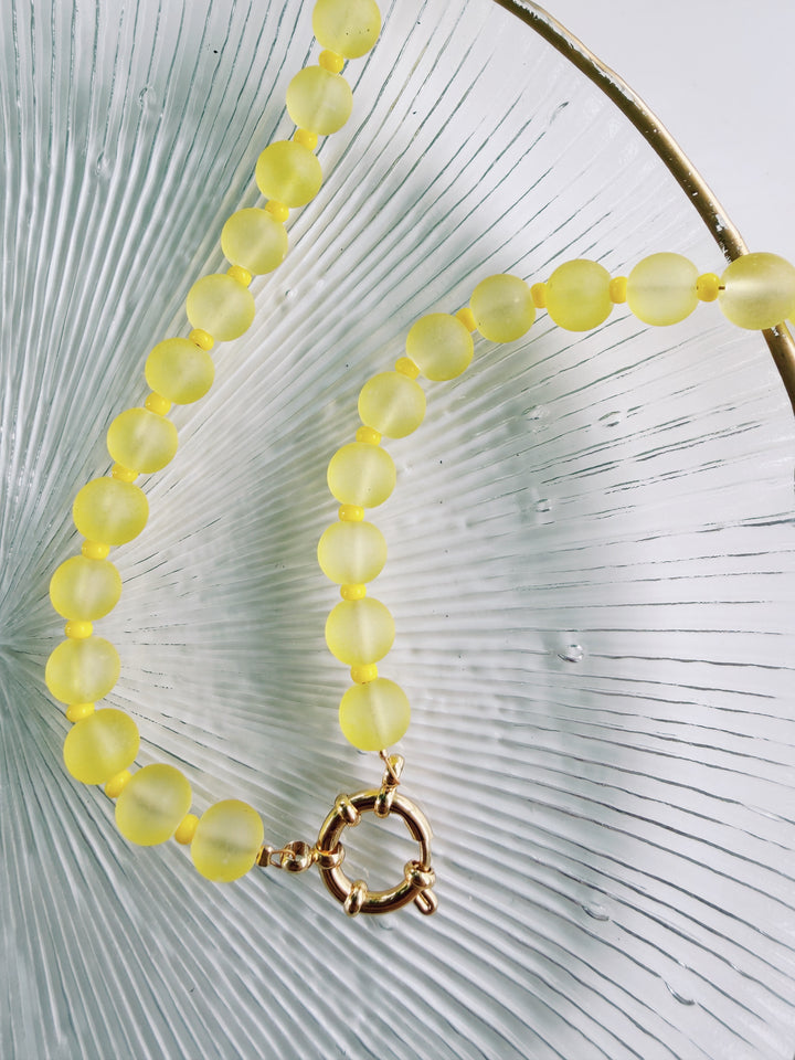Lemon Drop Necklace, Bead Girl Summer