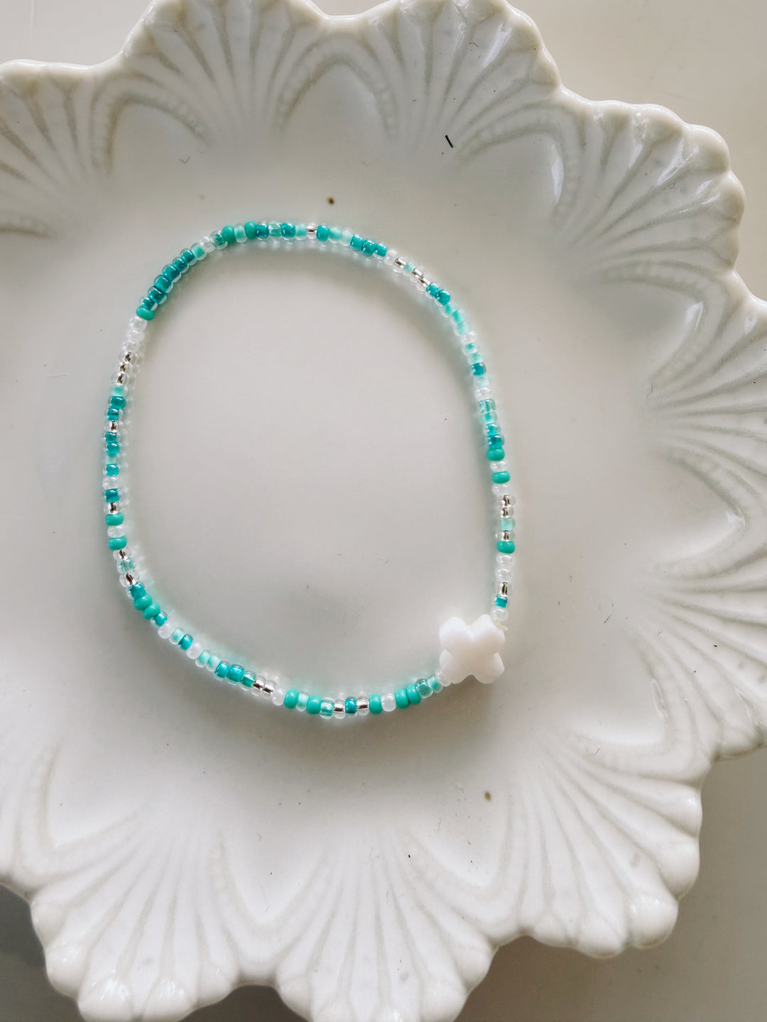 Mother of Pearl Cross Bracelet