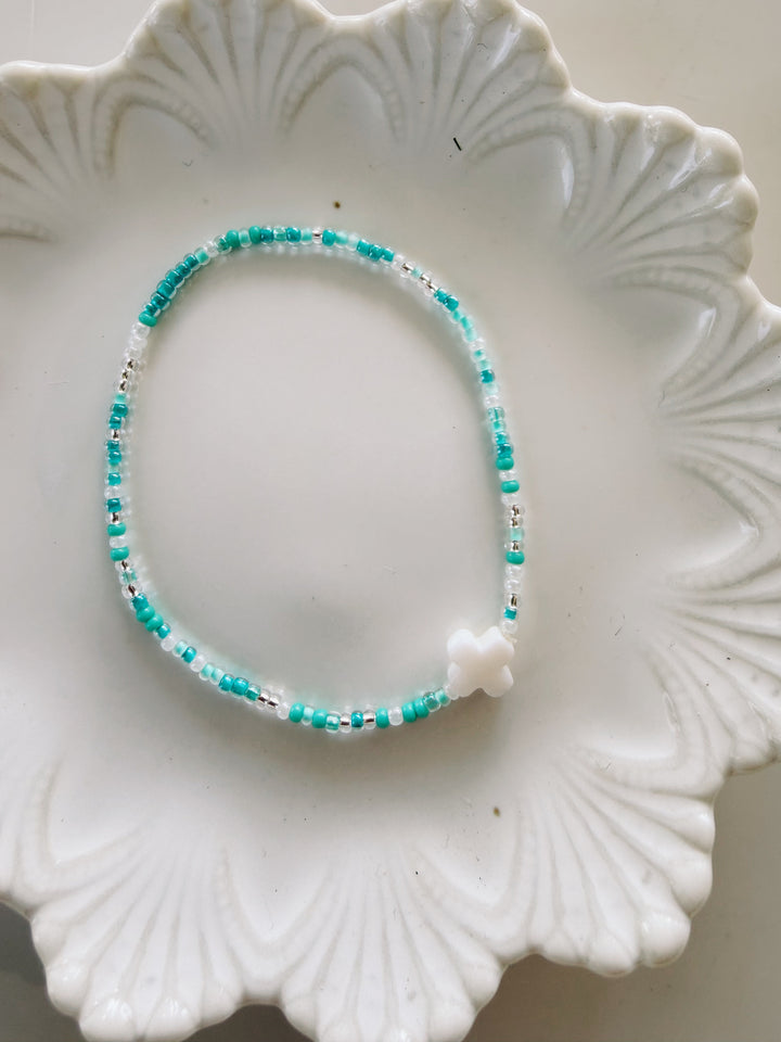 Mother of Pearl Cross Bracelet