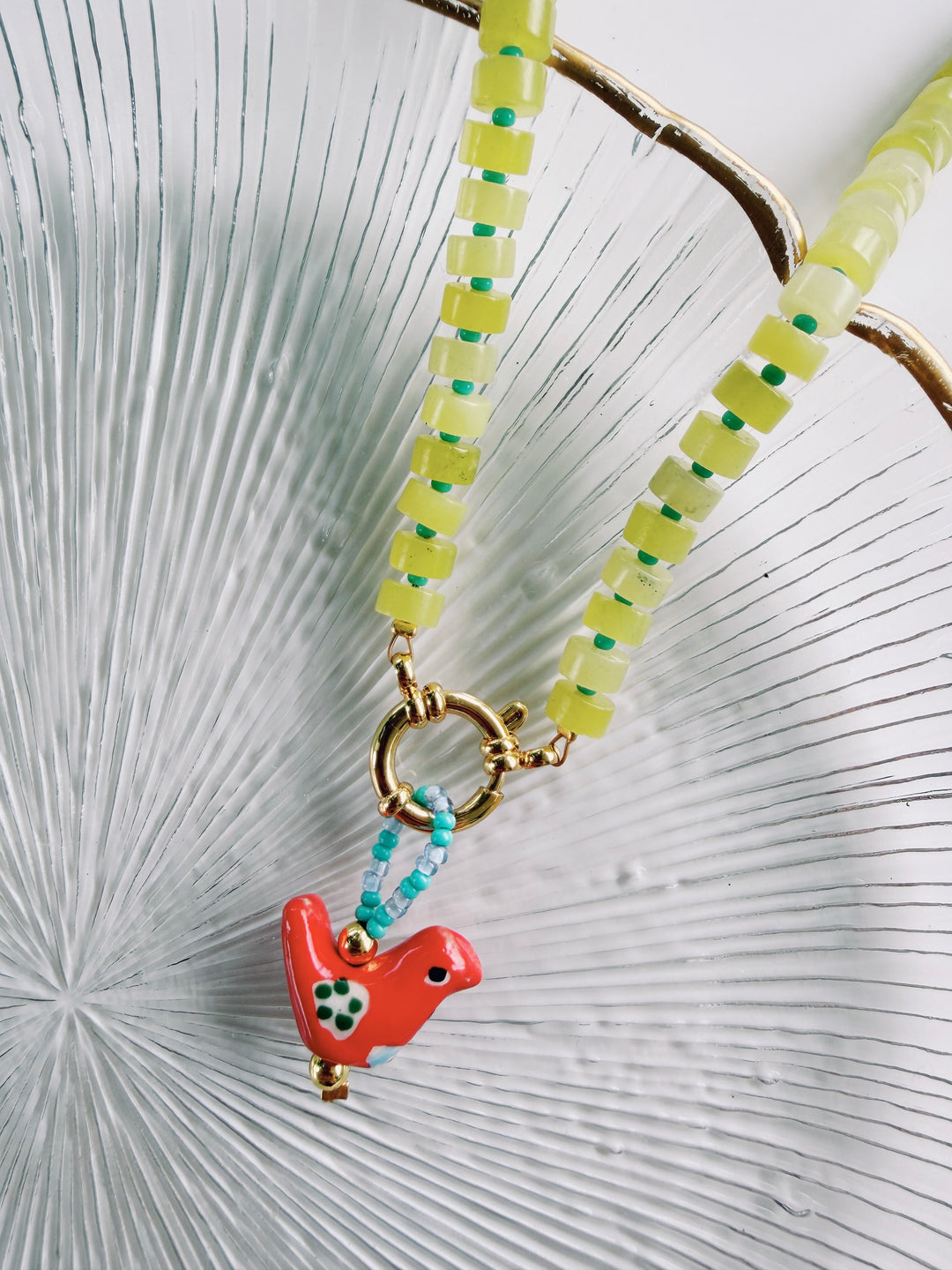 Lemon Jade Necklace, Bead Girl Summer