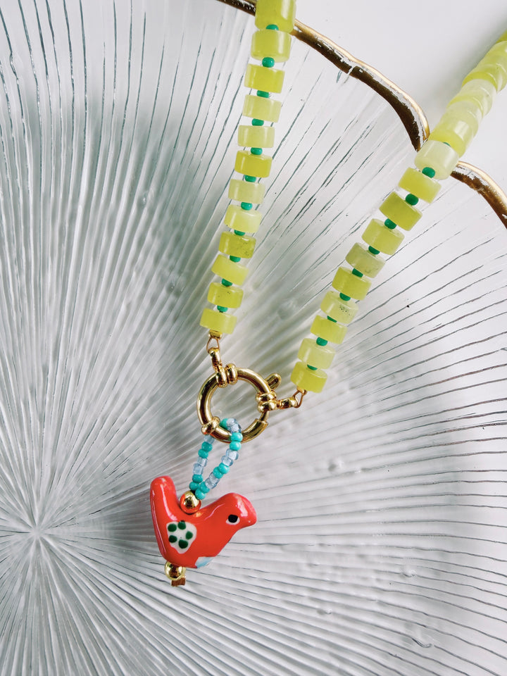 Lemon Jade Necklace, Bead Girl Summer