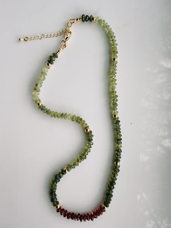 Hessonite Garnet Gemstone Necklace, Sweater Weather