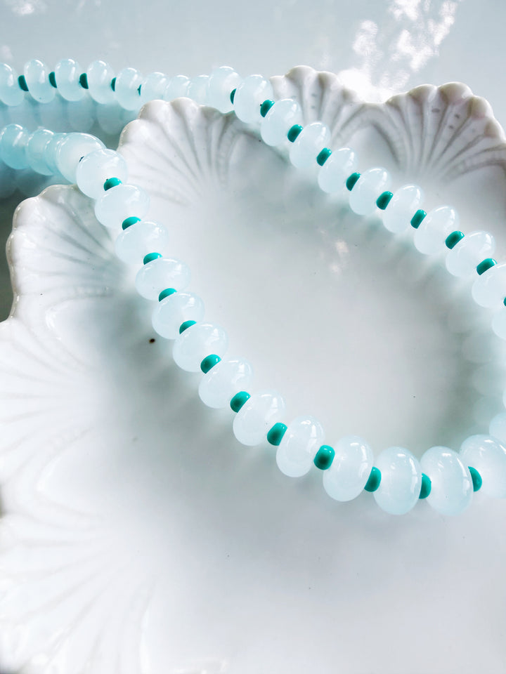 Tides Pale Blue Glass Necklace