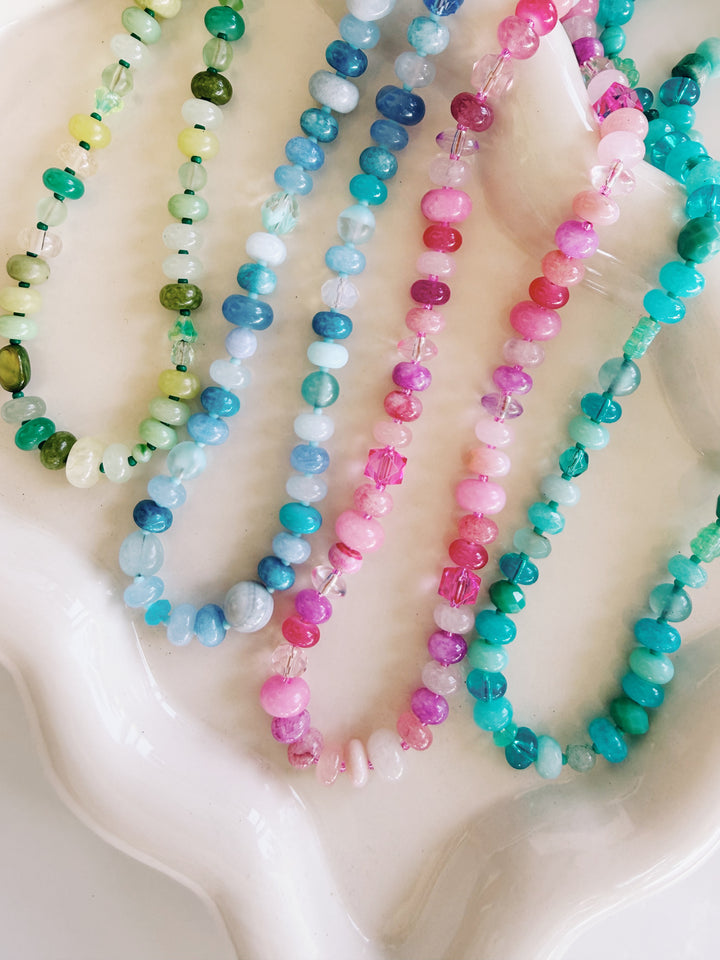Vintage Candy Gemstone Necklace, Small Batch