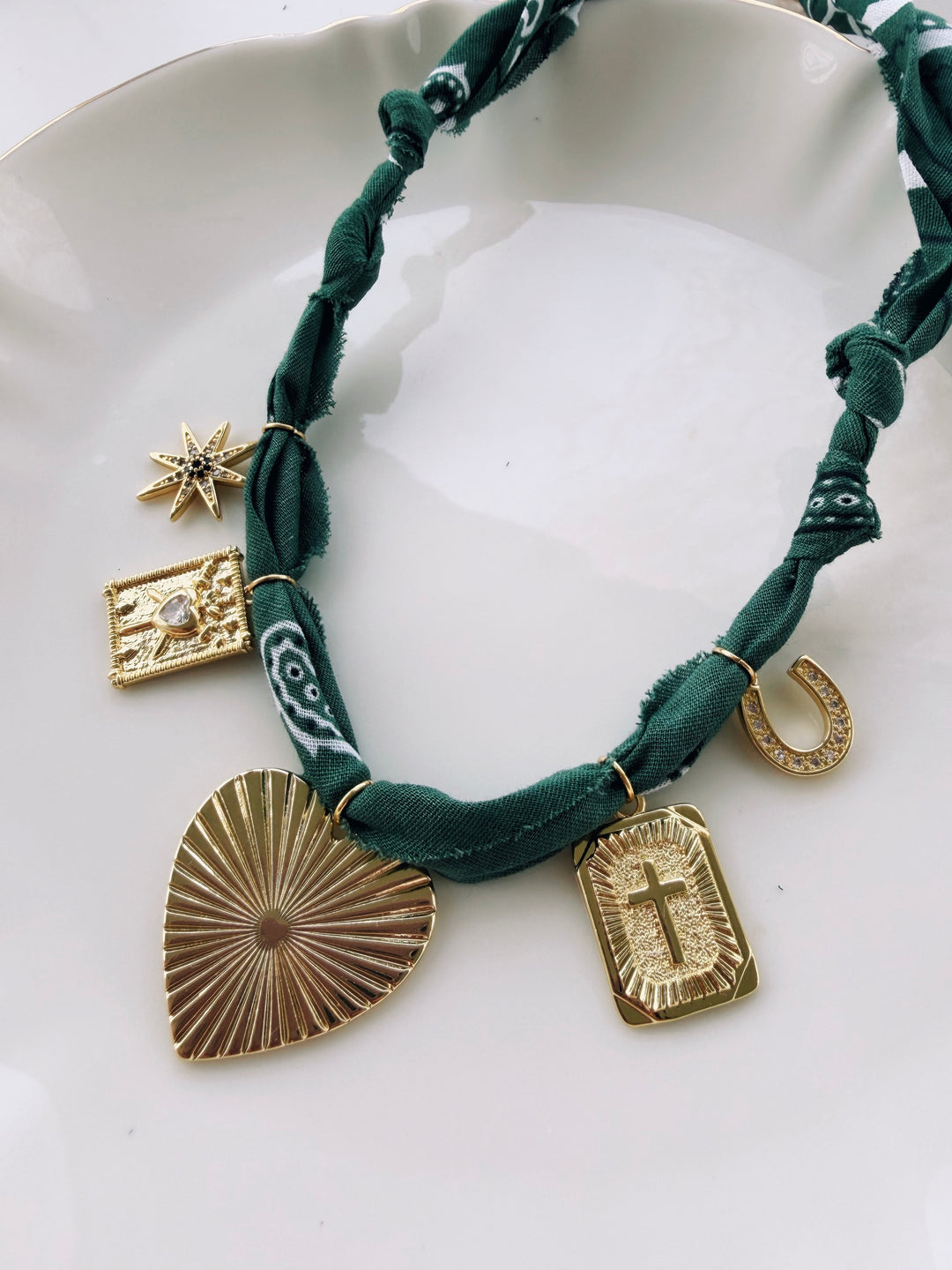 Evergreen Bandana Necklace, Birthday Collection