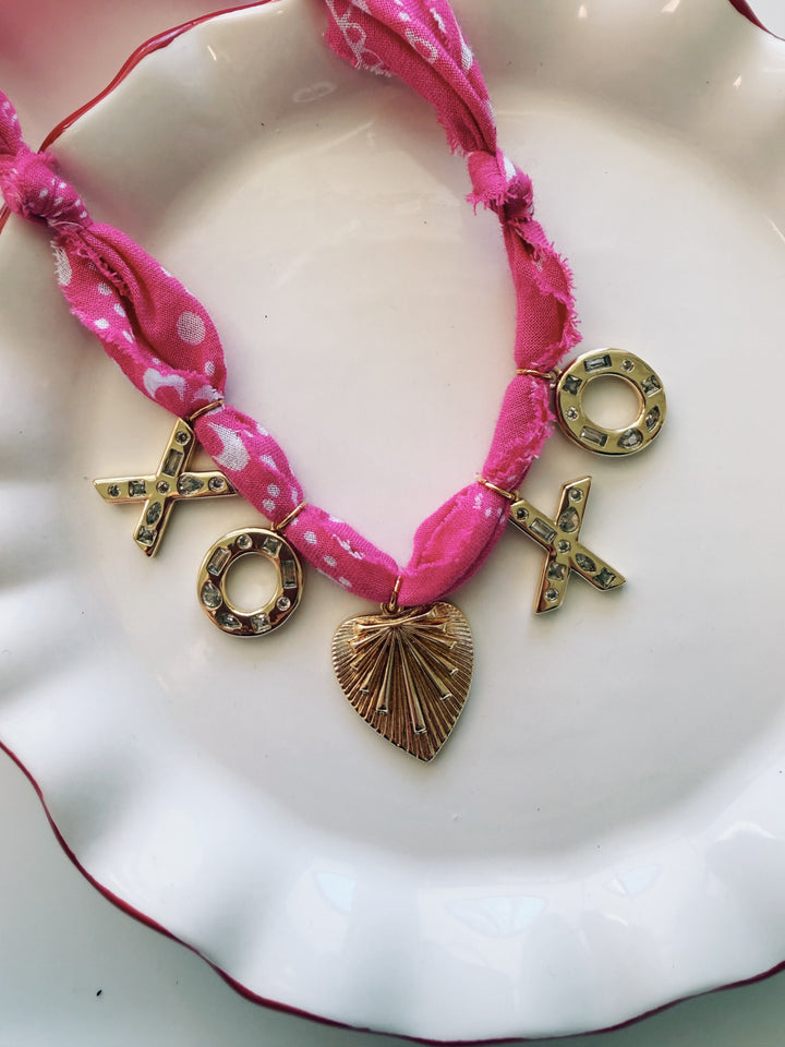 Valentine XOXO Bandana Necklace