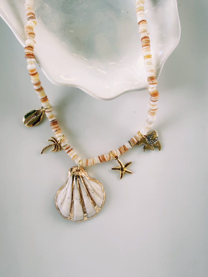 Shell Charm Necklace, Sunkissed