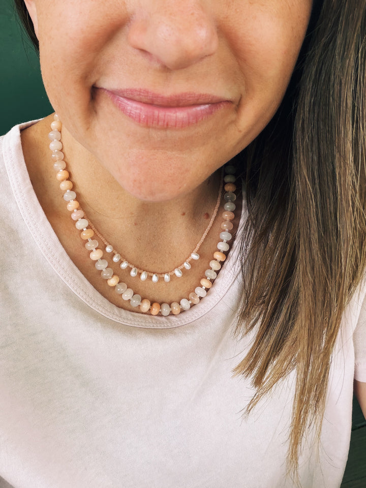 Pearl Beaded Necklace, Sunkissed