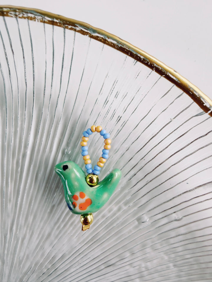 Beaded Bird Charm, Bead Girl Summer
