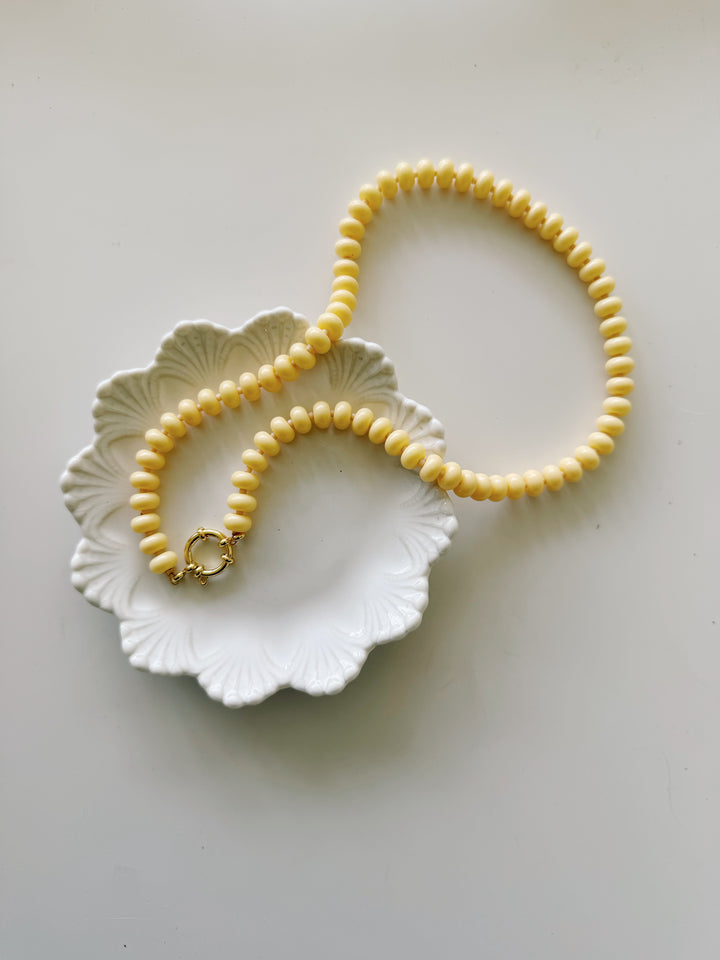 Butter Yellow Glass Necklace