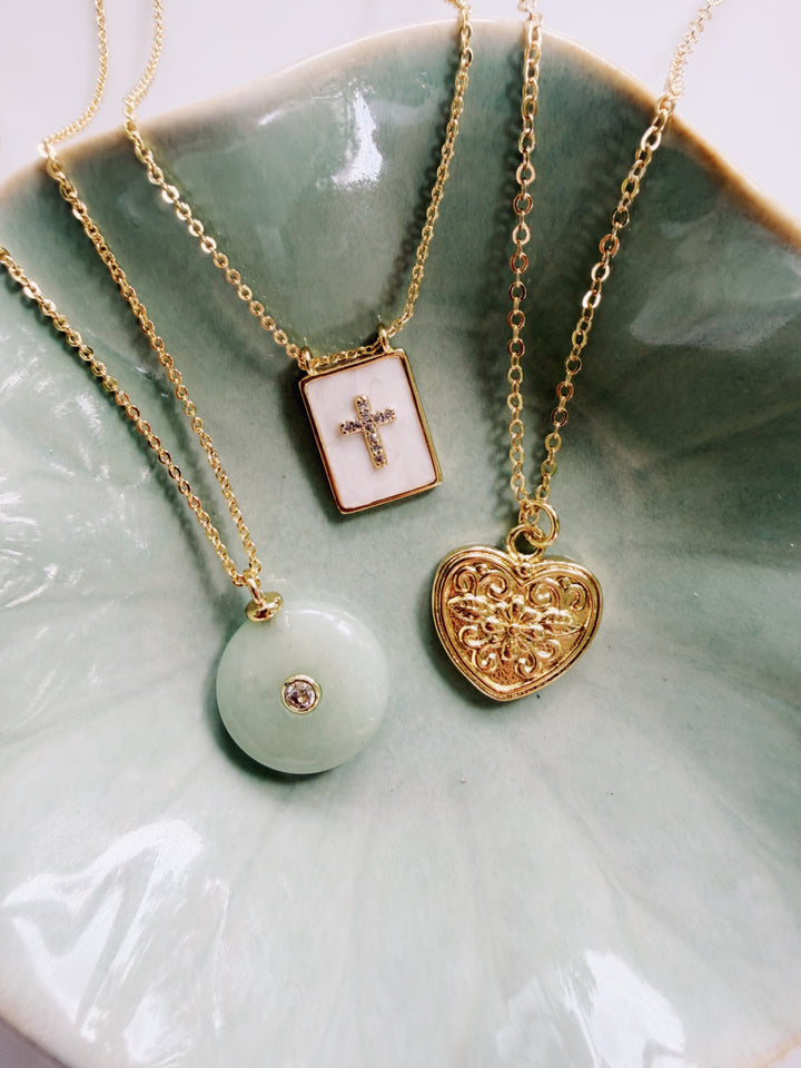 Floral Heart Necklace, Daily Grace