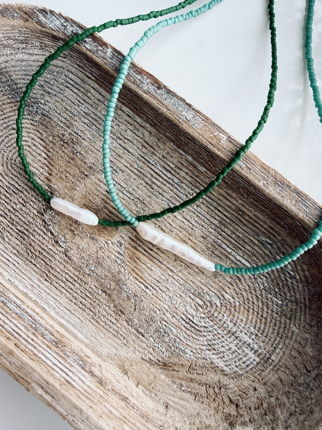 Pearl Seed Bead Necklace, Sweater Weather
