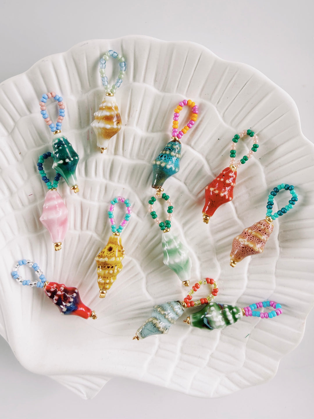 Beaded Conch Charm, Bead Girl Summer