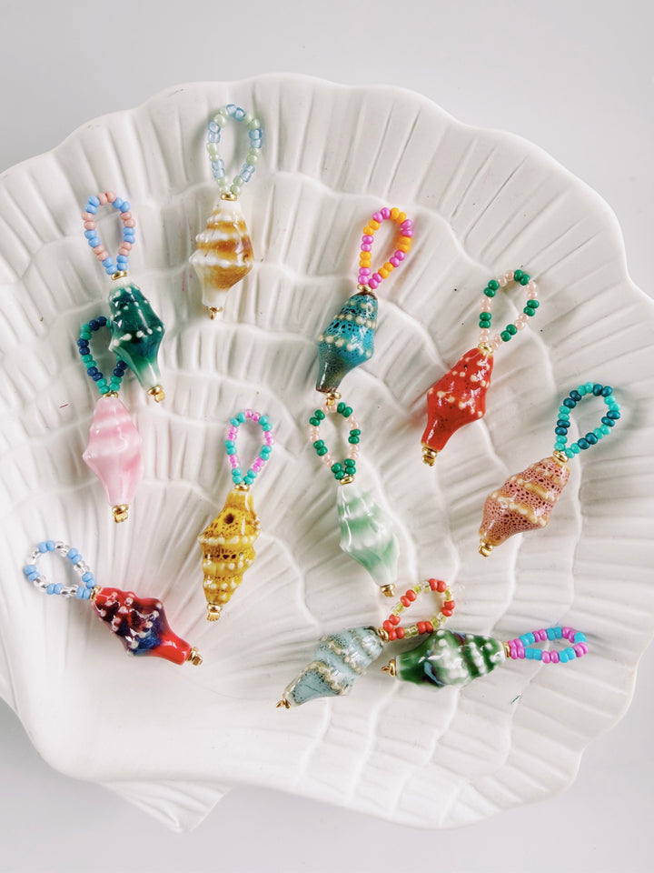 Beaded Conch Charm, Bead Girl Summer