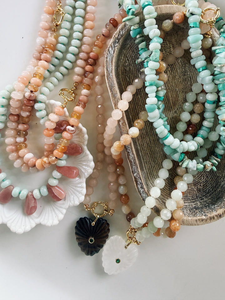 Sunset Gemstone Necklace, Autumn Heirloom
