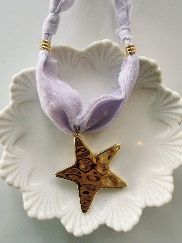 Star Bandana Necklace, Blockprint & Bandana