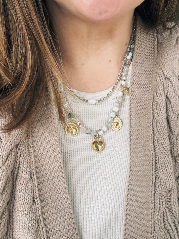 Pearl Seed Bead Necklace, Sweater Weather