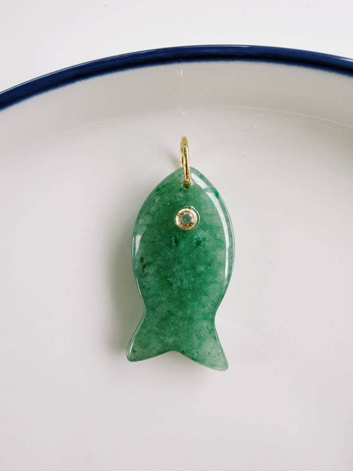 Aventurine Fish Pendant, Bead Girl Summer