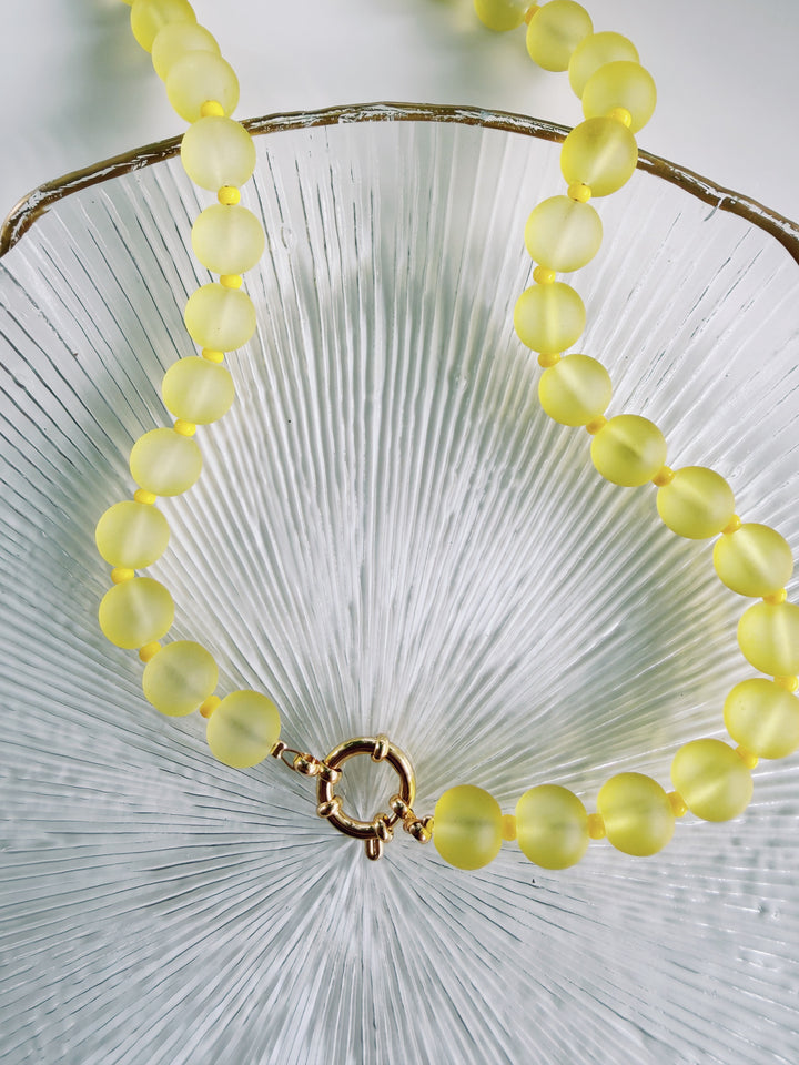 Lemon Drop Necklace, Bead Girl Summer